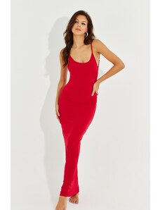 Cool &; Sexy Χριστουγέννων Γυναικών Κόκκινο ρυθμιζόμενο λουράκι Maxi φόρεμα