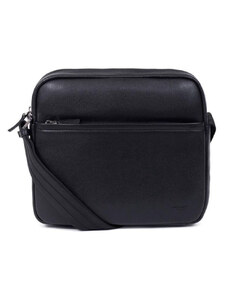 HEXAGONA Ανδρική τσάντα χιαστί σε μαύρο δέρμα με θήκη για iPad 11” CDW04TY - 24986-01