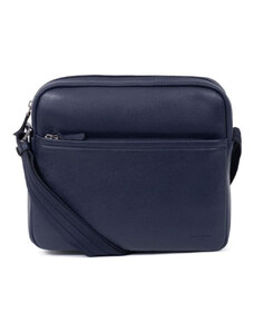 HEXAGONA Ανδρική τσάντα χιαστί σε μπλέ δέρμα με θήκη για iPad 11” COI05WE - 24986-03