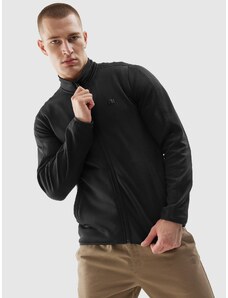 4F Men's fleece with stand-up collar made of recycled materials - black