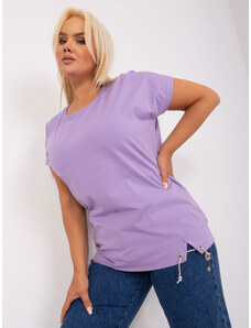 Fashionhunters Light purple cotton blouse of larger size