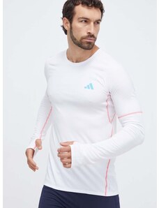 Μακρυμάνικο μπλουζάκι για τρέξιμο adidas Performance Adizero χρώμα: άσπρο