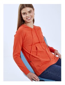 Celestino Μεταλλιζέ πουλόβερ με κουκούλα πορτοκαλι για Γυναίκα
