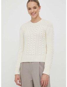 Βαμβακερό πουλόβερ Lauren Ralph Lauren χρώμα: μπεζ