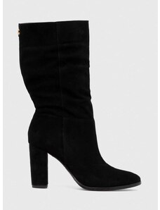 Σουέτ μπότες Lauren Ralph Lauren Artizan II γυναικείες, χρώμα: μαύρο, 802917374001 F3802917374001
