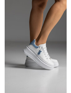 LOVEFASHIONPOINT Sneakers Γυναικεία Μπλε Τζιν Δερματίνη