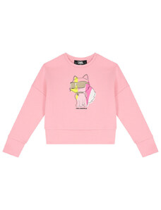 KARL LAGERFELD Girls Pink Choupette Logo Sweatshirt Z15456/45T