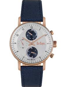 LEE COOPER Men's - LC06533.499, Rose Gold case with Blue Leather Strap