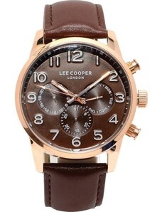 LEE COOPER Chronograph Men's - LC07404.472, Rose Gold case with Brown Leather Strap