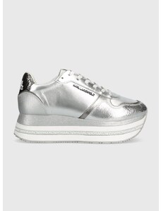 Δερμάτινα αθλητικά παπούτσια Karl Lagerfeld VELOCITA MAX χρώμα: ασημί, KL64921 F3KL64921