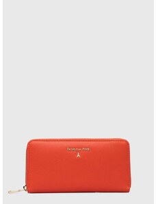 Δερμάτινο πορτοφόλι Patrizia Pepe γυναικεία, χρώμα: πορτοκαλί