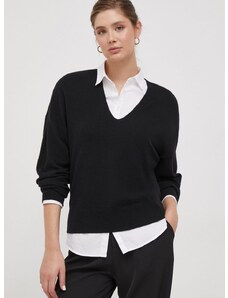 Μάλλινο πουλόβερ Sisley γυναικεία, χρώμα: μαύρο