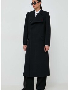 Μάλλινο παλτό Victoria Beckham χρώμα: μαύρο