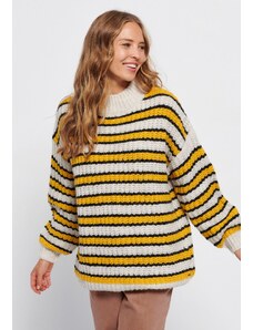 FUNKY BUDDHA Loose fit πλεκτό πουλόβερ με ρίγες