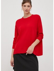 Μάλλινο πουλόβερ Sisley γυναικεία, χρώμα: κόκκινο