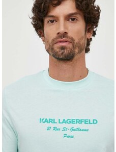 Μπλουζάκι Karl Lagerfeld χρώμα: τιρκουάζ