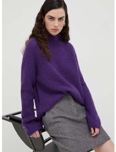 Μάλλινο πουλόβερ Marc O'Polo γυναικεία, χρώμα: μοβ