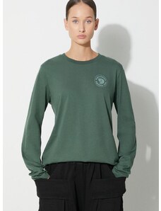 Βαμβακερή μπλούζα με μακριά μανίκια Fjallraven 1960 Logo χρώμα: πράσινο