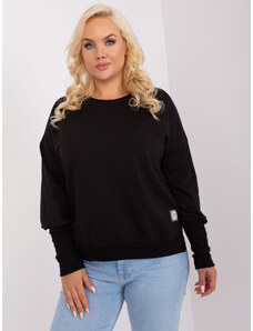 Fashionhunters Black oversized blouse with cuffs on the sleeves