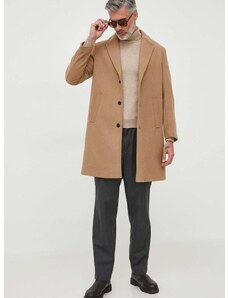 Παλτό από μείγμα μαλλιού Sisley χρώμα: μπεζ