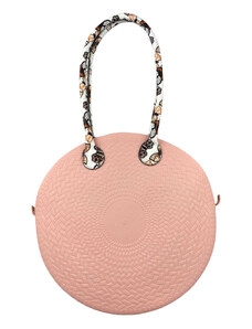 BagtoBag Τσάντα ώμου από καουτσούκ με διακοσμητικό φουλάρι-LS11629 - Ρόζ