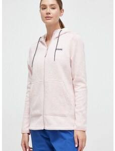 Αθλητική μπλούζα Columbia Sweater Weather χρώμα: ροζ, με κουκούλα