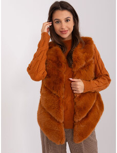 Fashionhunters Light brown fur vest with lining