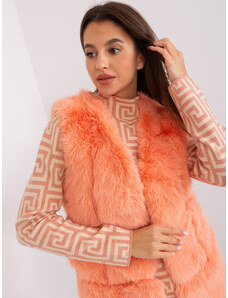 Fashionhunters Peach fur vest with lining