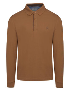 Prince Oliver Signature Long Sleeve Polo Καμηλό (Modern Fit)