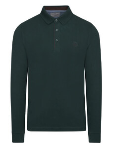 Prince Oliver Signature Long Sleeve Polo Πράσινο (Modern Fit)