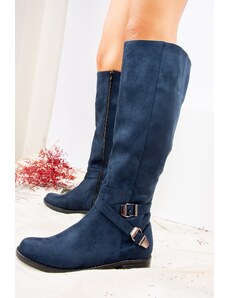 Fox Shoes Navy Blue Women's Suede Boots