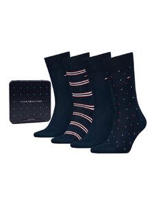 Tommy Hilfiger Ανδρικές Κάλτσες Stripe Dot Tin Συσκευασία Δώρου - 4 Ζεύγη