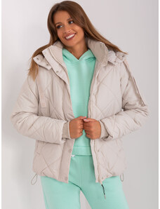 Fashionhunters Light beige winter jacket with cuffs SUBLEVEL
