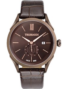 TRUSSARDI Milano Swiss Made - R2451105001, Brown case with Brown Leather Strap