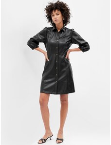 GAP Μαύρο Multi Faux-Leather Πουκάμισο-Φόρεμα