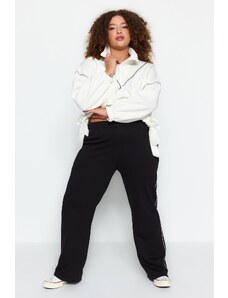 Trendyol Curve Μαύρο Wide-Cut Thick Knitted Sweatpants
