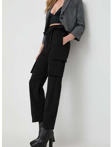 Βαμβακερό παντελόνι Pinko χρώμα: μαύρο