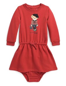 Φόρεμα μωρού Polo Ralph Lauren χρώμα: κόκκινο