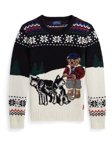 Παιδικό μάλλινο πουλόβερ Polo Ralph Lauren χρώμα: άσπρο