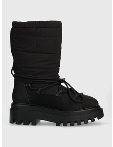 Μπότες χιονιού Calvin Klein Jeans FLATFORM SNOW BOOT NYLON WN χρώμα: μαύρο, YW0YW01146 F3YW0YW01146