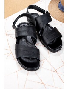 Ducavelli Viasna Genuine Leather Men's Slippers, Genuine Leather Slippers, Orthopedic Sole Slippers, Rubber Sole.