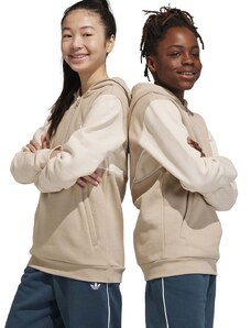 Παιδική μπλούζα adidas Originals χρώμα: μπεζ, με κουκούλα