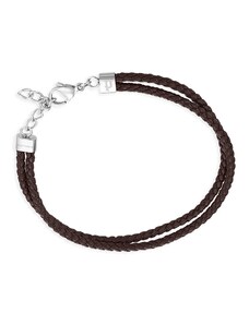 POLICE Bracelet Close Up II | Brown Leather - Silver Stainless Steel PEAGB0008802
