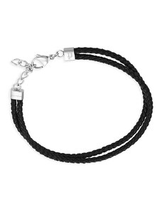 POLICE Bracelet Close Up II | Black Leather - Silver Stainless Steel PEAGB0008801