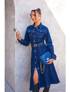 Joy Fashion House Tigresa φόρεμα τζίν μπλε σκούρο