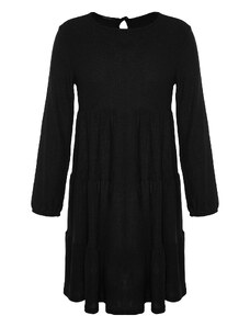 Trendyol Curve Μαύρο Απλό A-line Mini Πλεκτό Plus Size Φόρεμα