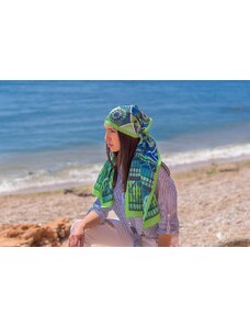 Ancient Greek Scarves Pure silk green headscarf