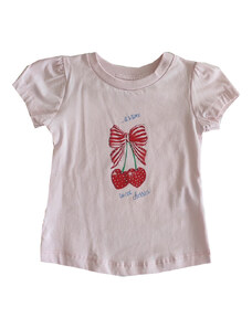 Restart Κοντομάνικη Μπλούζα για Κορίτσι σε Ροζ Απόχρωση με Σχέδιο Καρδούλες 23-9321