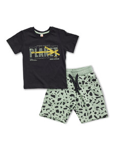 Reflex Σετ για Αγόρι με Μαύρη Κοντομάνικη Μπλούζα και Φυστικί Σορτς 73377