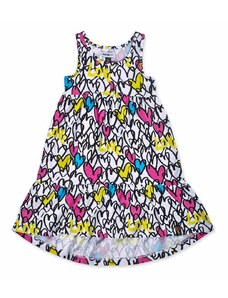 Nathkids By Tuc Tuc Ασπρόμαυρο Τιραντέ Φόρεμα με Πολύχρωμες Καρδούλες για Κορίτσι KG04D103W2